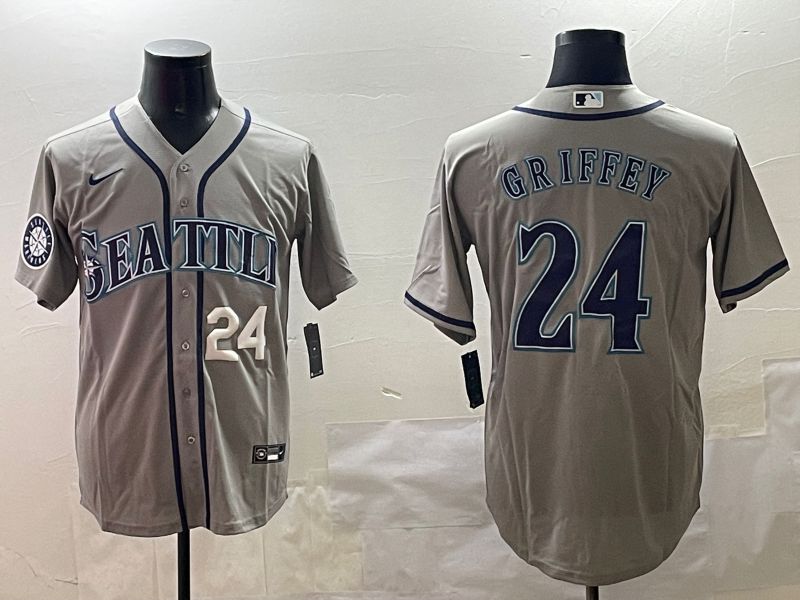 Men Seattle Mariners #24 Griffey Grey Game 2025 Nike MLB Jersey style 3->seattle mariners->MLB Jersey
